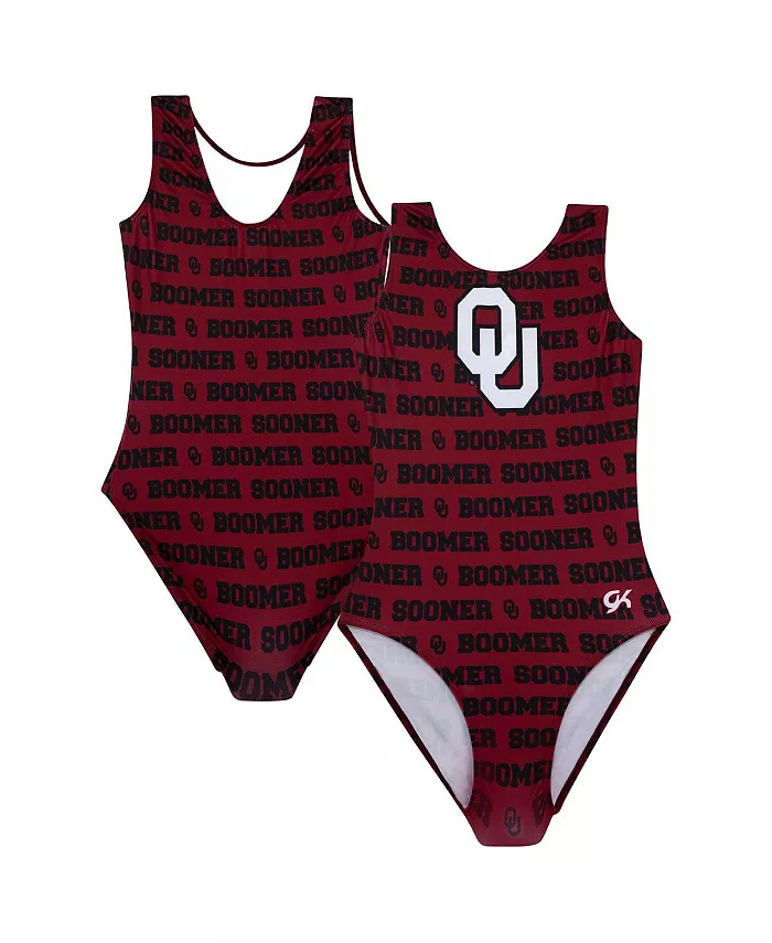 

Элитный гимнастический купальник Oklahoma Sooners в малиновом цвете для старших мальчиков и девочек GK Elite