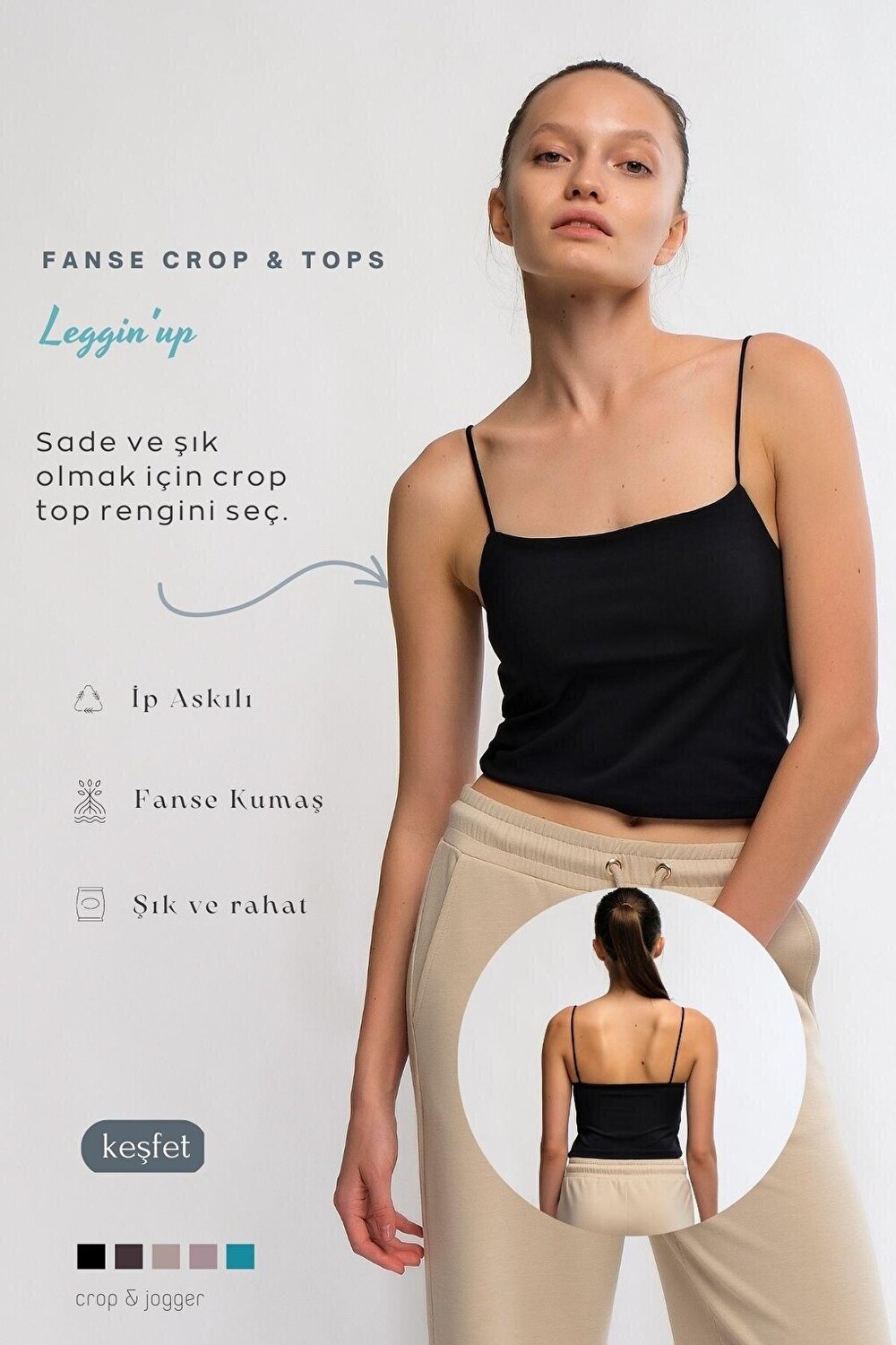 

Черная женская укороченная юбка с тонким ремешком Chandraswear