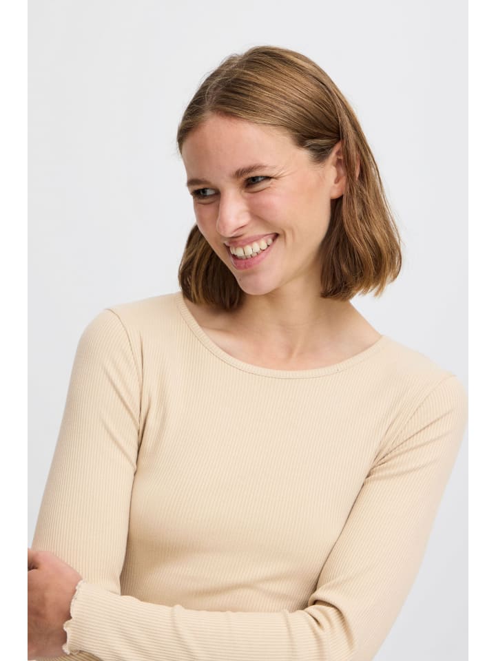 

Рубашка с длинными рукавами BYPAPILONE Slim fit из хумуса b. young