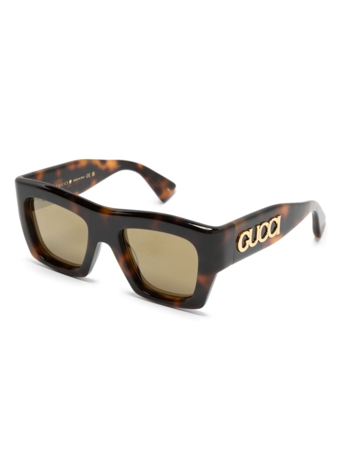 Gucci Eyewear солнцезащитные очки в квадратной оправе, коричневый — фото 2