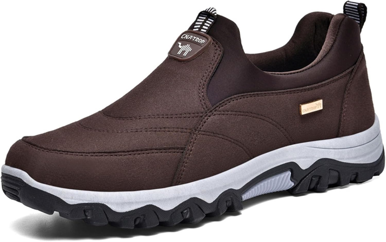 

Мужские модные легкие ортопедические прогулочные тапочки из канваса, нескользящие, повседневные с поддержкой свода стопы, обувь для вождения, удобные и дышащие канвасовые туфли Myallfeet, коричневый