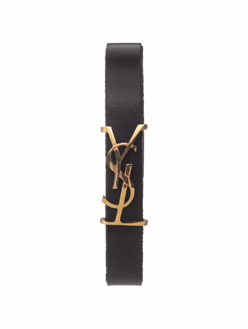 

Кожаный браслет Cassandre Saint Laurent, черный