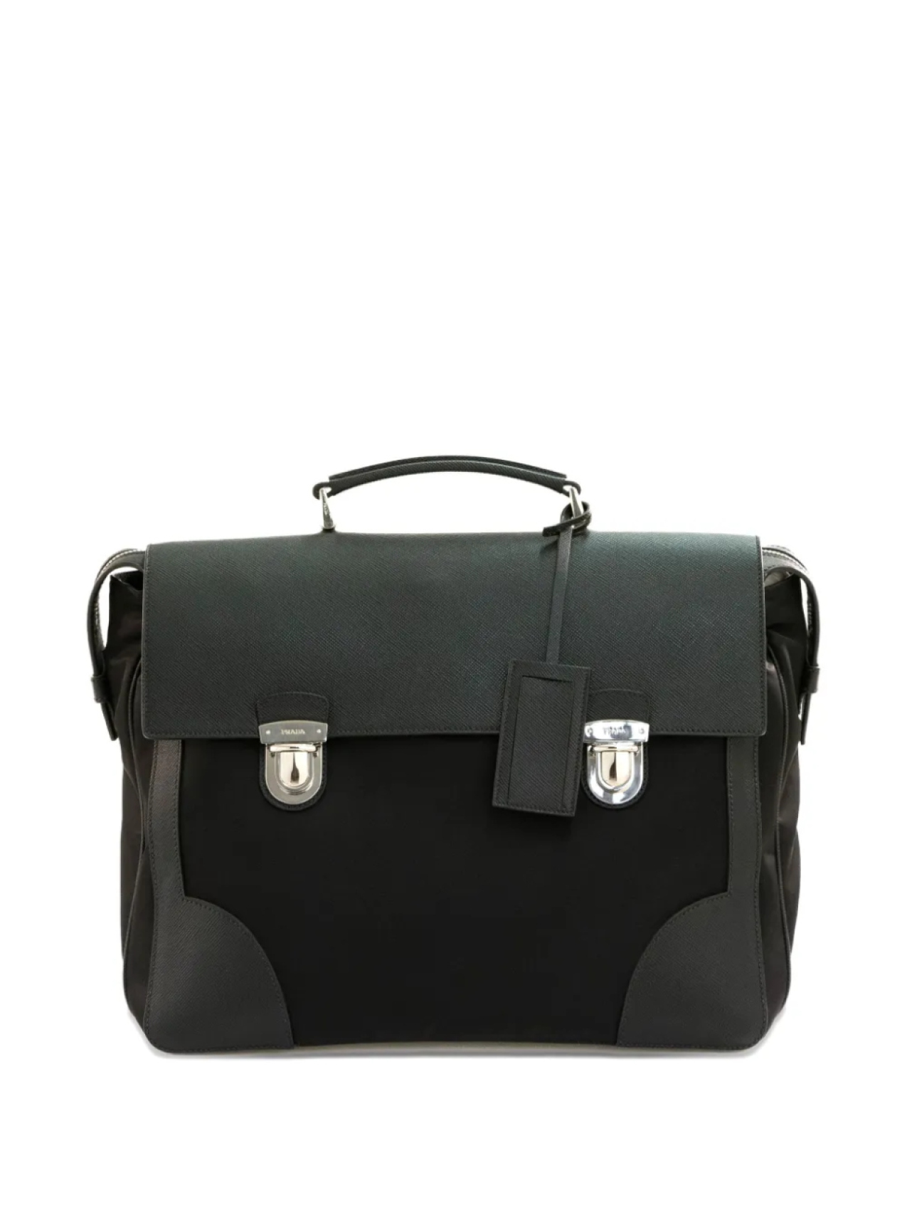 

Prada портфель с откидным клапаном, черный