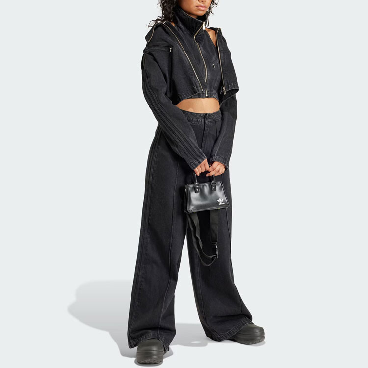 Женский жилет Adidas Originals Fashion Montreal Denim Cropped, черный — фото 4