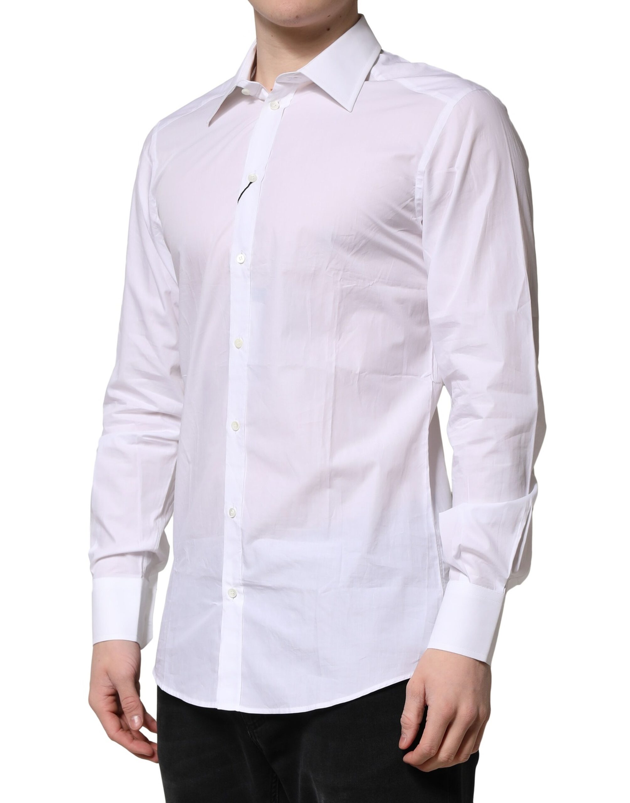 Белая хлопковая рубашка с длинными рукавами GOLD Dolce & Gabbana, White — фото 2