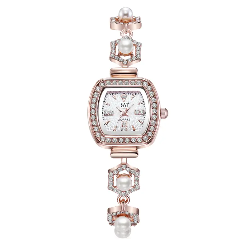 

361° Часы женские с кварцевым механизмом на металлическом ремешке, серебристый циферблат