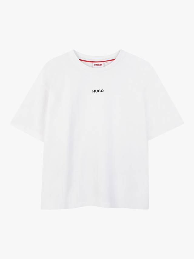 

Детская футболка с круглым вырезом из хлопковой смеси HUGO BOSS, White
