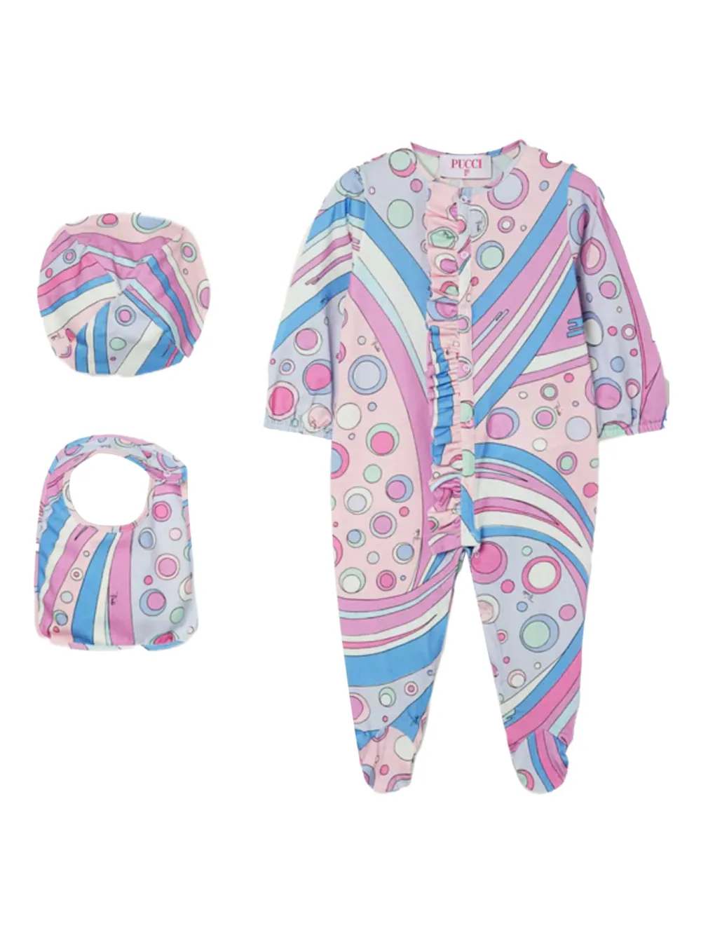 

Комплект Fontane с оборками для новорожденного PUCCI Junior, розовый