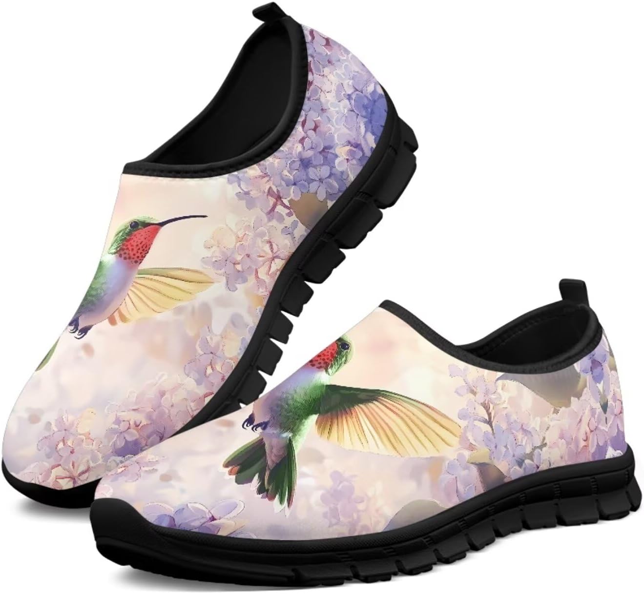 

Женские туфли-лоферы Ecaestolph Hummingbird для прогулок, с плоским носком, широким носком, кроссовки для бега, спорта и походов, фиолетовый