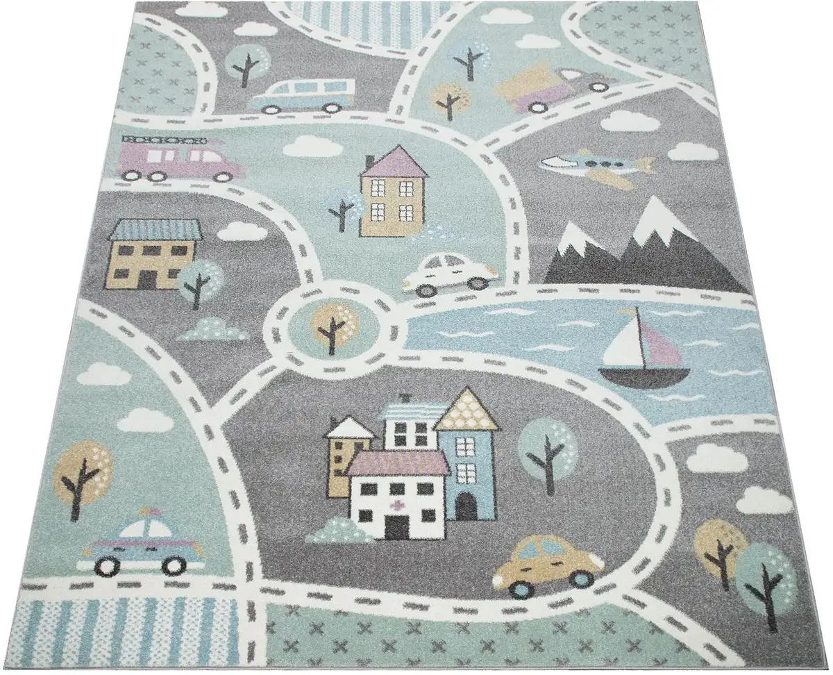 

Детский ковер Paco Home "Capri 318", прямоугольный, уличный игровой ковер, детская комната 230х320 см, зеленый
