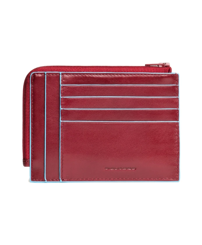 

Мужской кожаный кошелек/портмоне с отделением для монет, с защитой от RFID-сканирования. Piquadro, красный