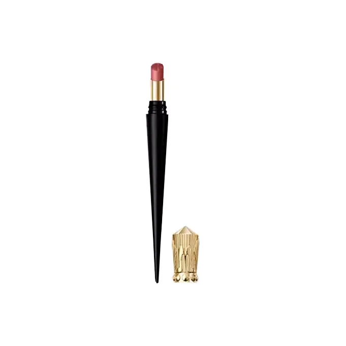 Christian Louboutin CL Narrow High Heel Lip Balm Black Tube Помада, увлажняющая матовая, 2 г, подарок на день рождения, Rich Matte 013 L Cabaret Peach