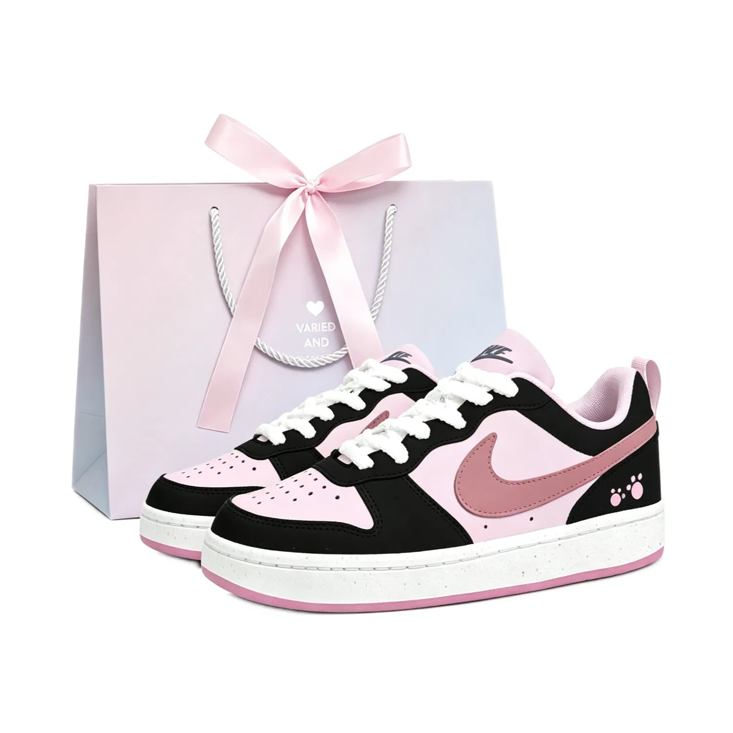 Кроссовки для скейтбординга детские Nike Court Borough Heartbeat Strawberry Leather персиковый