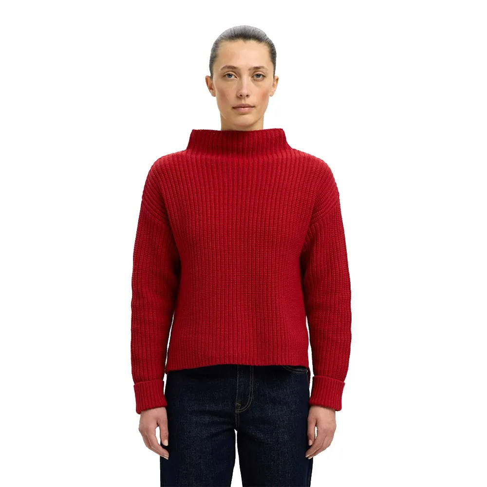 

Свитер Selected Selma Sus high neck, красный