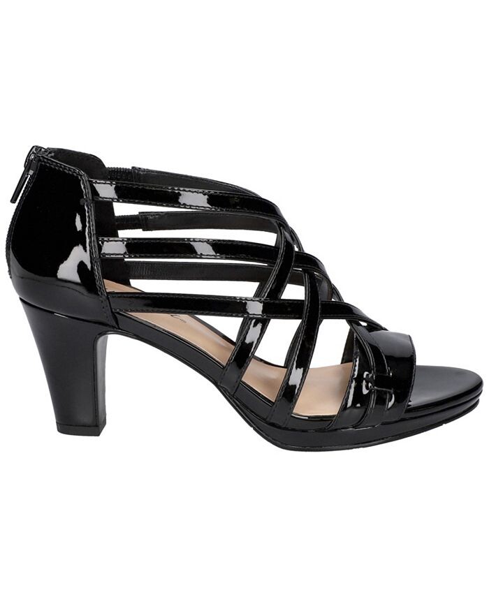 Женские сандалии на платформе с молнией в форме пчелы Easy Street, цвет Black Patent- Manmade — фото 2