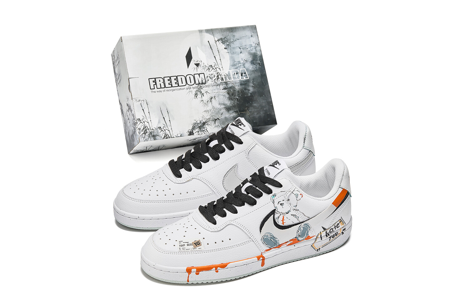 

Кроссовки Nike Court Borough Skateboarding Shoes Men Low-top Orange/White, оранжевый/белый/голубой