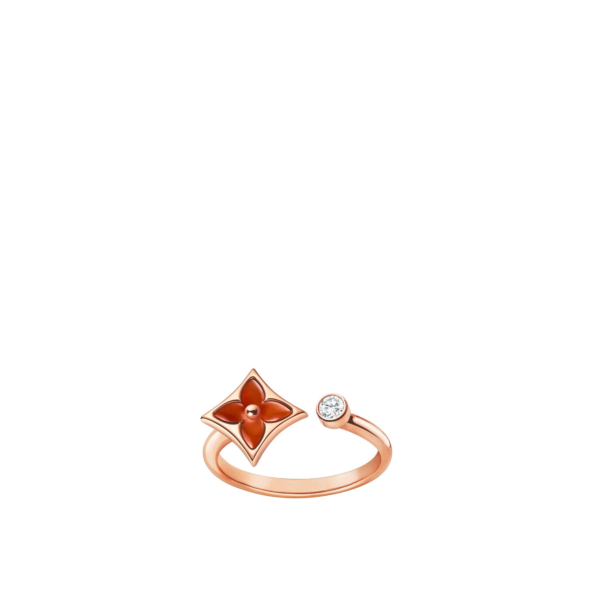 

Кольцо Color Blossom Mini Star, розовое золото, сердолик и бриллиант Louis Vuitton, розовый