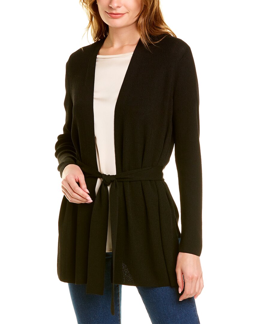 

Lafayette 148 New York Кардиган из смесового шелка с поясом, черный