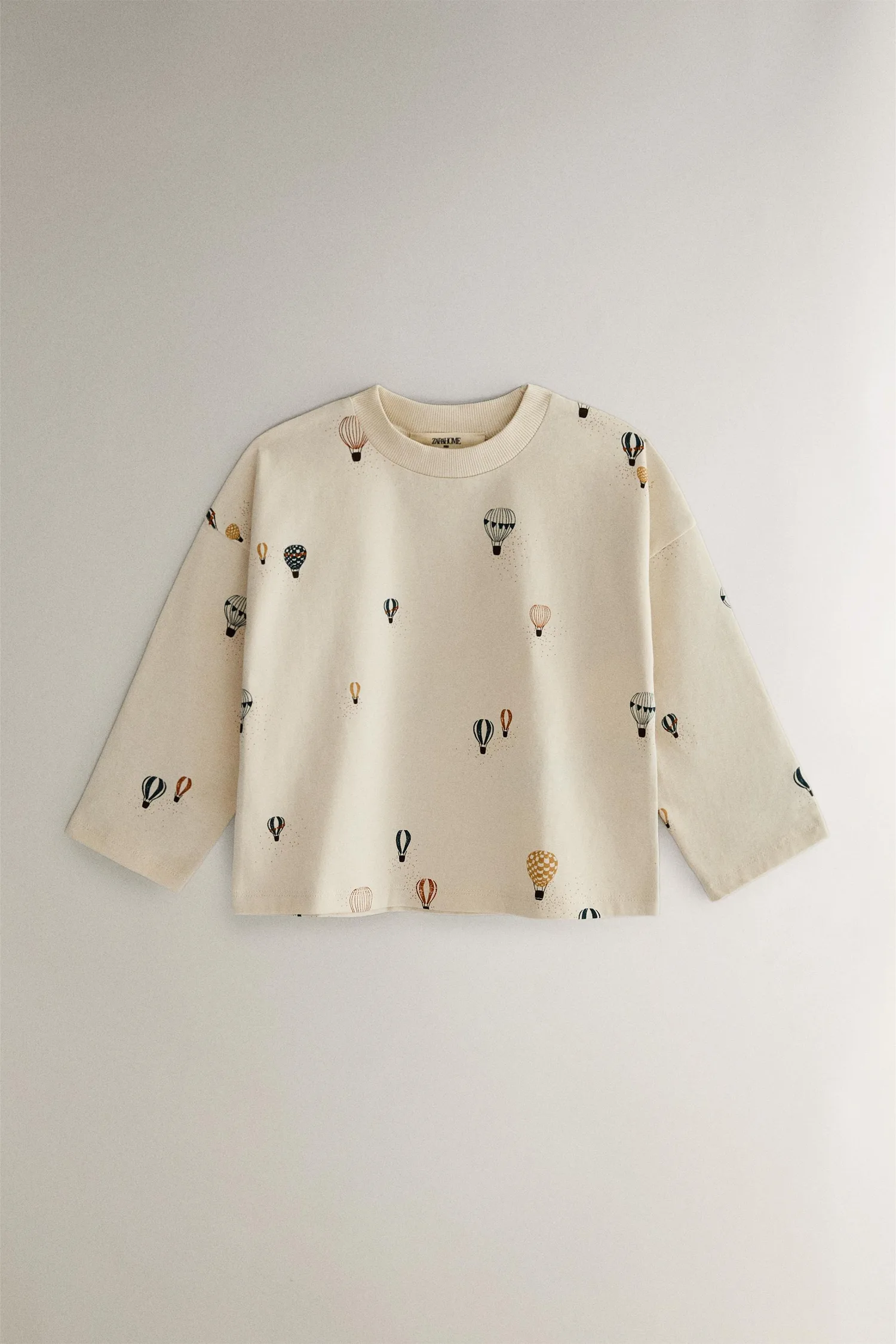 Детский комплект пижамы из хлопкового трикотажа с воздушными шарами Zara, кремовый — фото 2