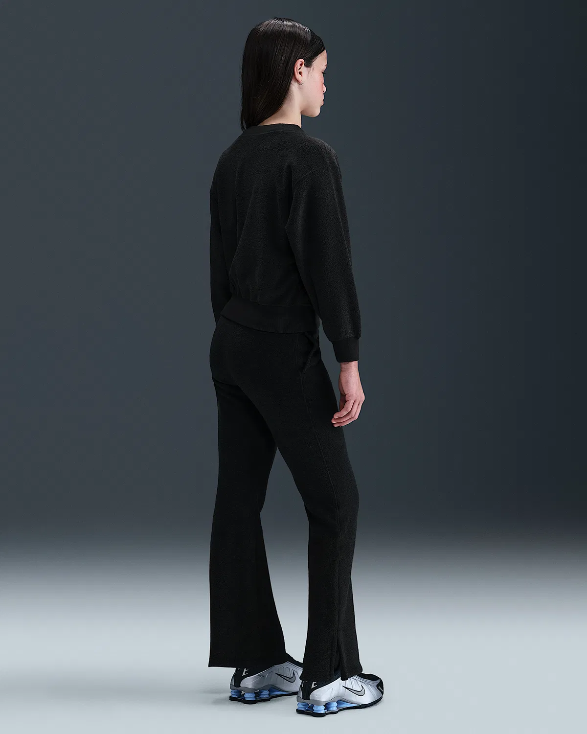 Детские (для девочек) флисовые штаны Nike Sportswear, Black/White — фото 4