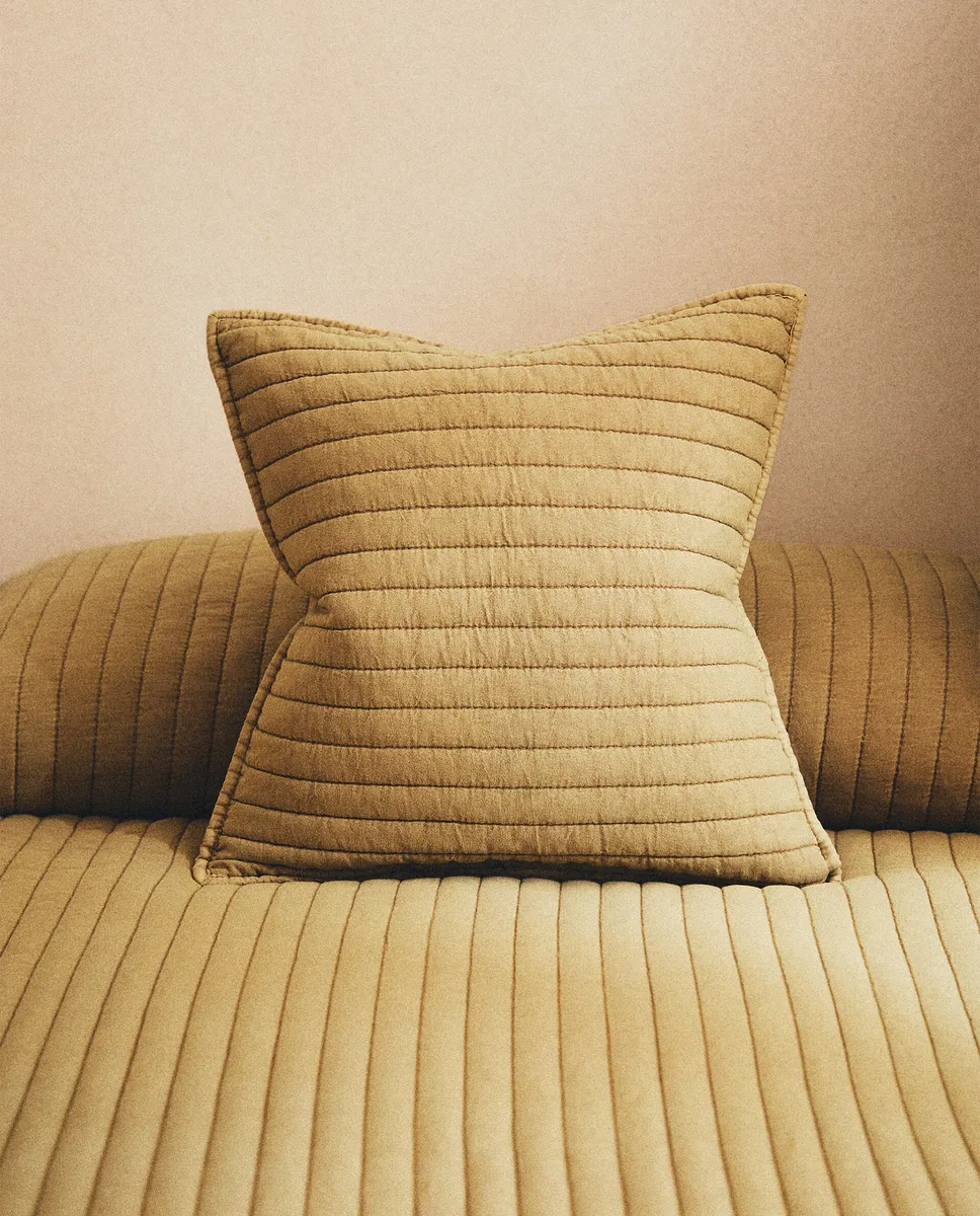 

Детский полосатый чехол на подушку Zara Home, цвет Tan