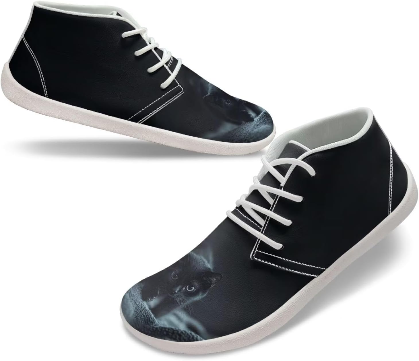 

Мужские низкие кроссовки-босоножки Легкие нескользящие широкие прогулочные кроссовки Обувь с нулевым перепадом Повседневные спортивные кроссовки Размер США 5-14 Qoiuvncy, Black Cat Print