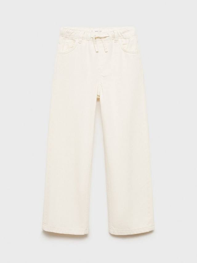 

Детские джинсы Anna с прямой штаниной и эластичным поясом на шнурке Mango, Light Beige