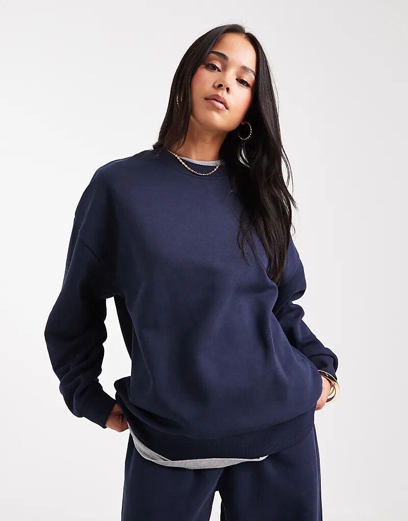 

Толстовка ASOS DESIGN Ultimate с начесом сзади, свободного кроя, темно-синего цвета