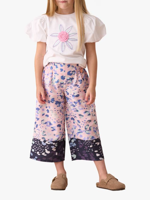 

Детские брюки с контурным принтом и широкими штанинами Angel & Rocket, Pink