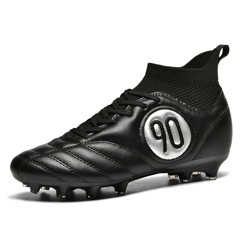 

WEJIESS Футбольные бутсы унисекс высокие с длинными шипами черные, цвет Black Long Stud