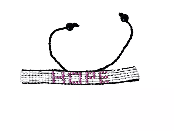 

Браслет для повышения осведомленности о раке груди – белый с розовой надеждой Sawa Sawa, pink