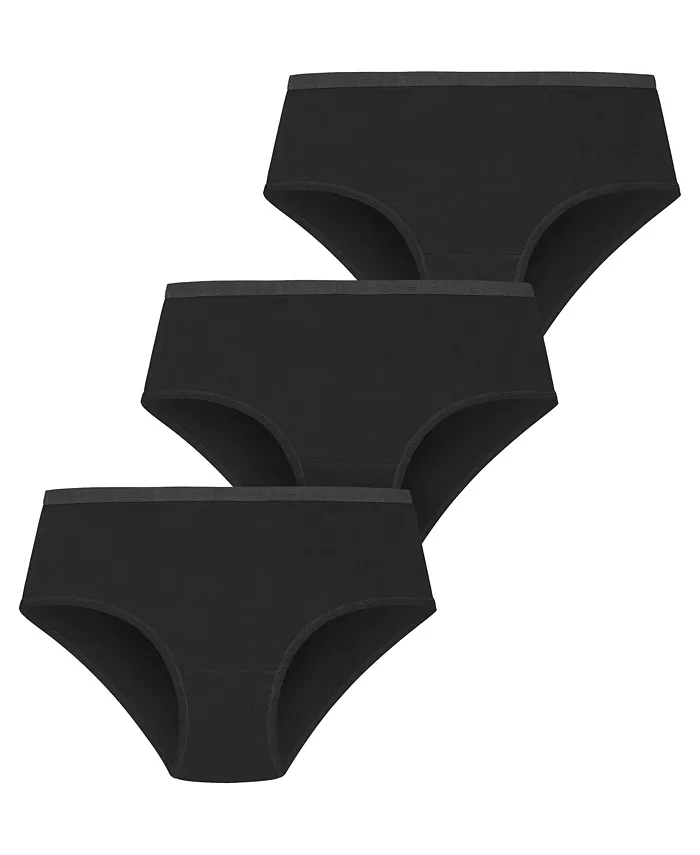 

Женские трусы-слипы из хлопка, комплект из 3 шт CITY CHIC, черный