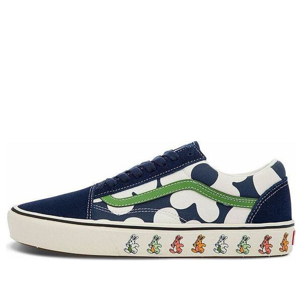 

Кроссовки old skool casual skate shoes blue white flower printing 'blue white green' Vans, синий