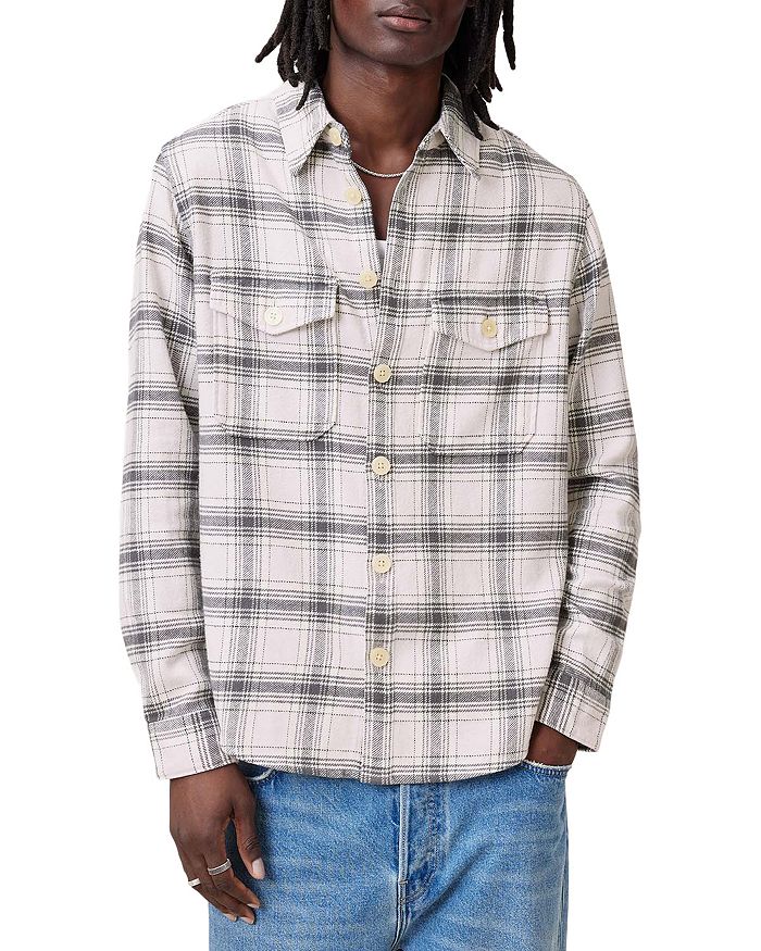

Рубашка Hamura Garment Washed Relaxed Fit на пуговицах ALLSAINTS, слоновая кость/кремовый