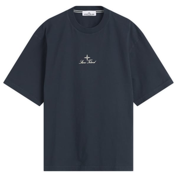 

Футболка с многоосевой вышивкой саширо Stone Island, темно-синий