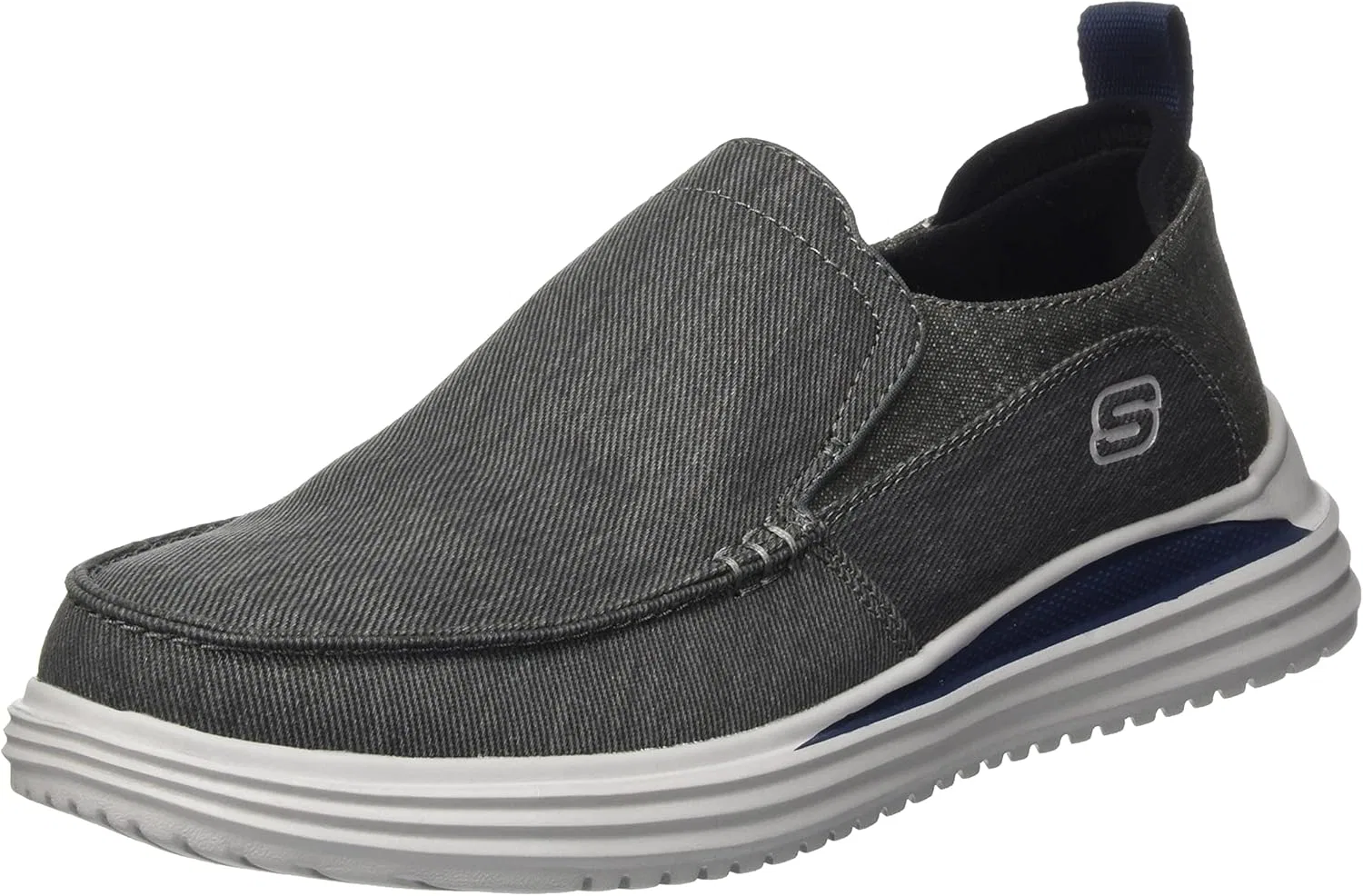 Мужские плоские туфли Skechers Proven Ever, Charcoal Washed Canvas