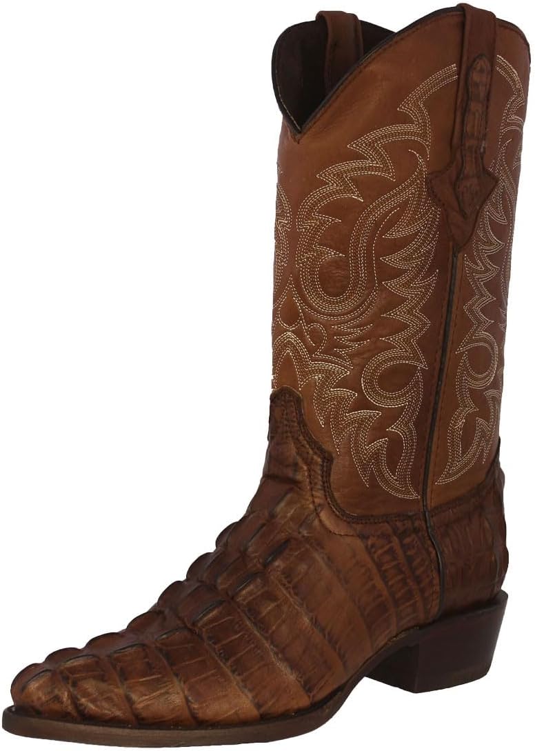 

Мужские коричневые ковбойские сапоги Team West с кожей и рисунком из крокодилового хвоста, модель J Toe, коричневый