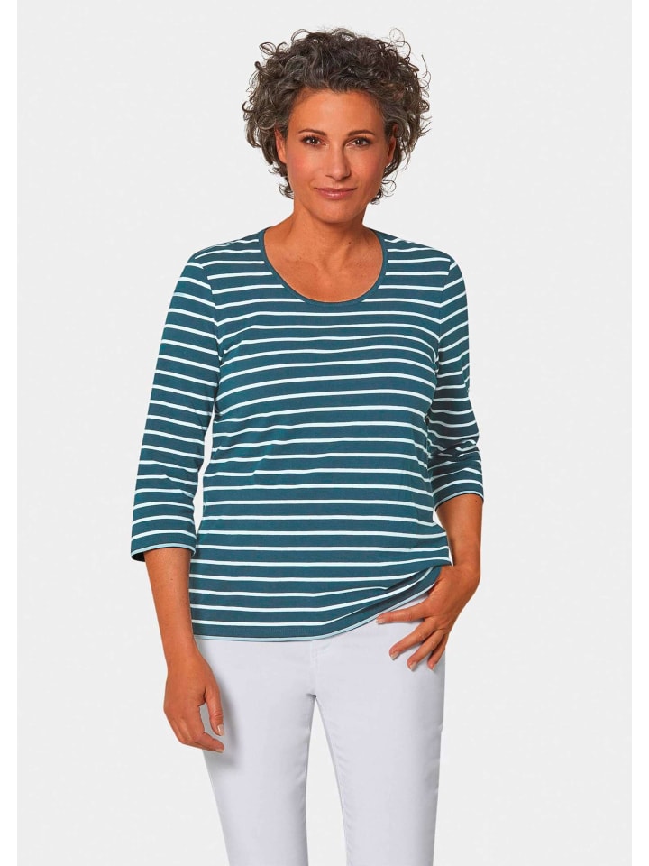 

Полосатая рубашка, разноцветная трикотажная полосатая рубашка в темно-синем / белом / полосатом цвете GOLDNER