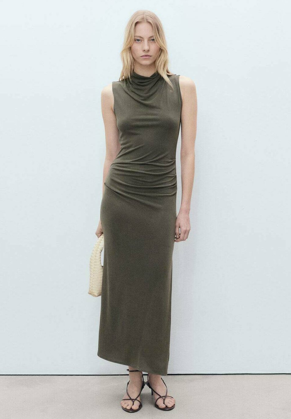 

Платье из джерси Maxi dress Mango, хаки