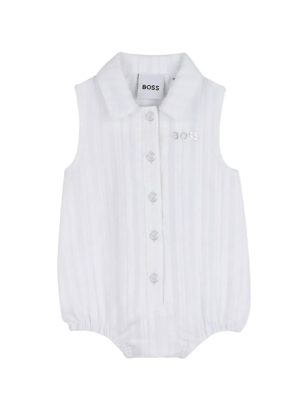 Полосатый комбинезон Boss Kidswear, белый — фото 3