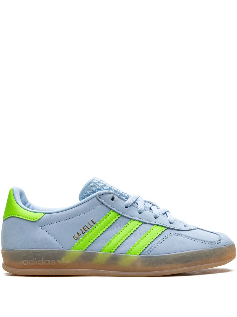 Кроссовки Gazelle Indoor Clear Sky/Solar Green Adidas, синий