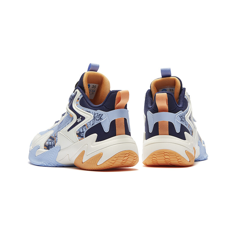 Баскетбольные кроссовки Tough Guys Kids GS Low-top White 361°Kids, синий/белый — фото 4