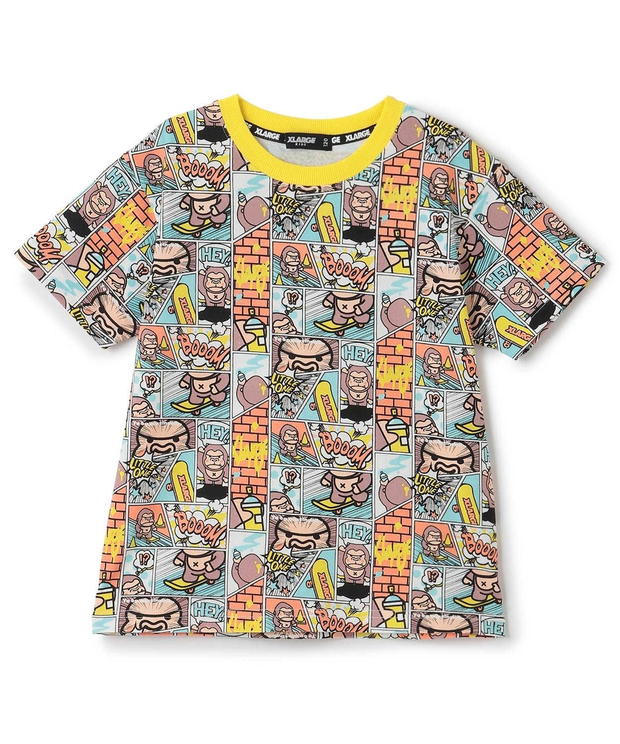 Забавная футболка с коротким рукавом и изображением гориллы из комикса XLARGE KIDS, Lemon Yellow — фото 4