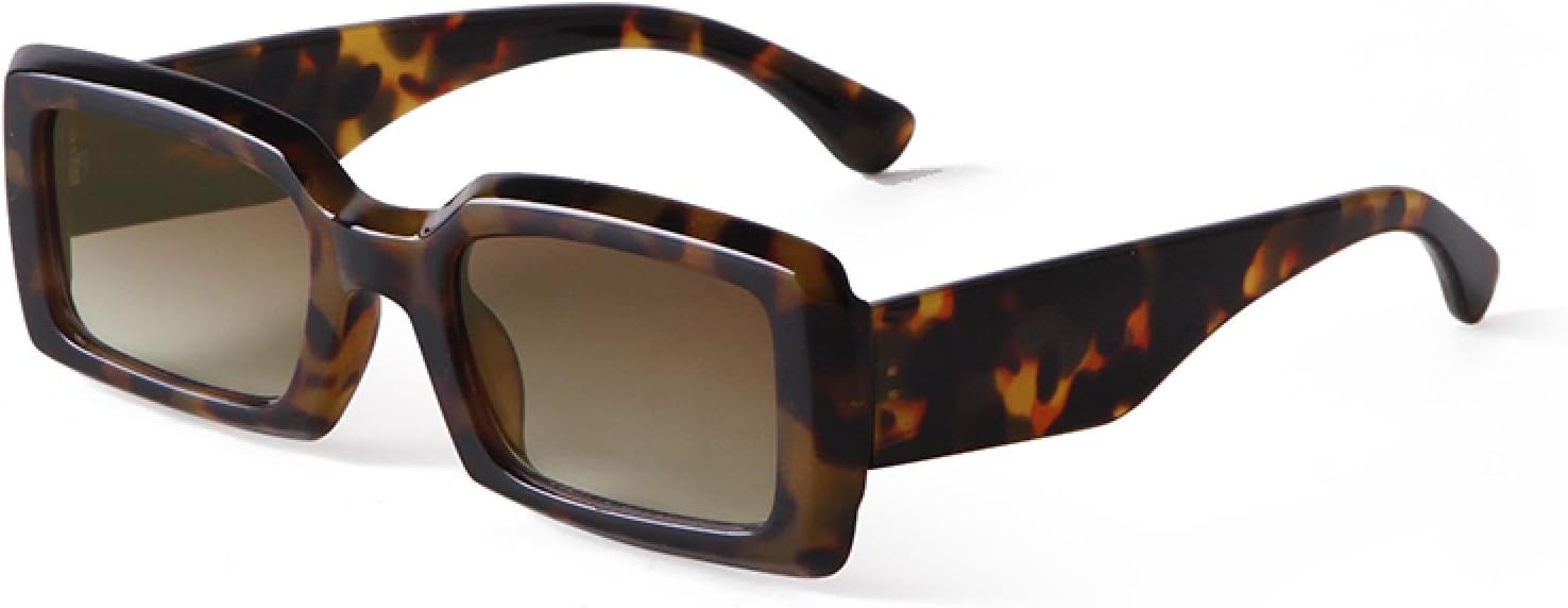 

Солнцезащитные очки в стиле ретро с леопардовым принтом, прямоугольной формы, для женщин и мужчин, модные квадратные очки с защитой от УФ-излучения UV400 WNCKSQ, C2 Flower