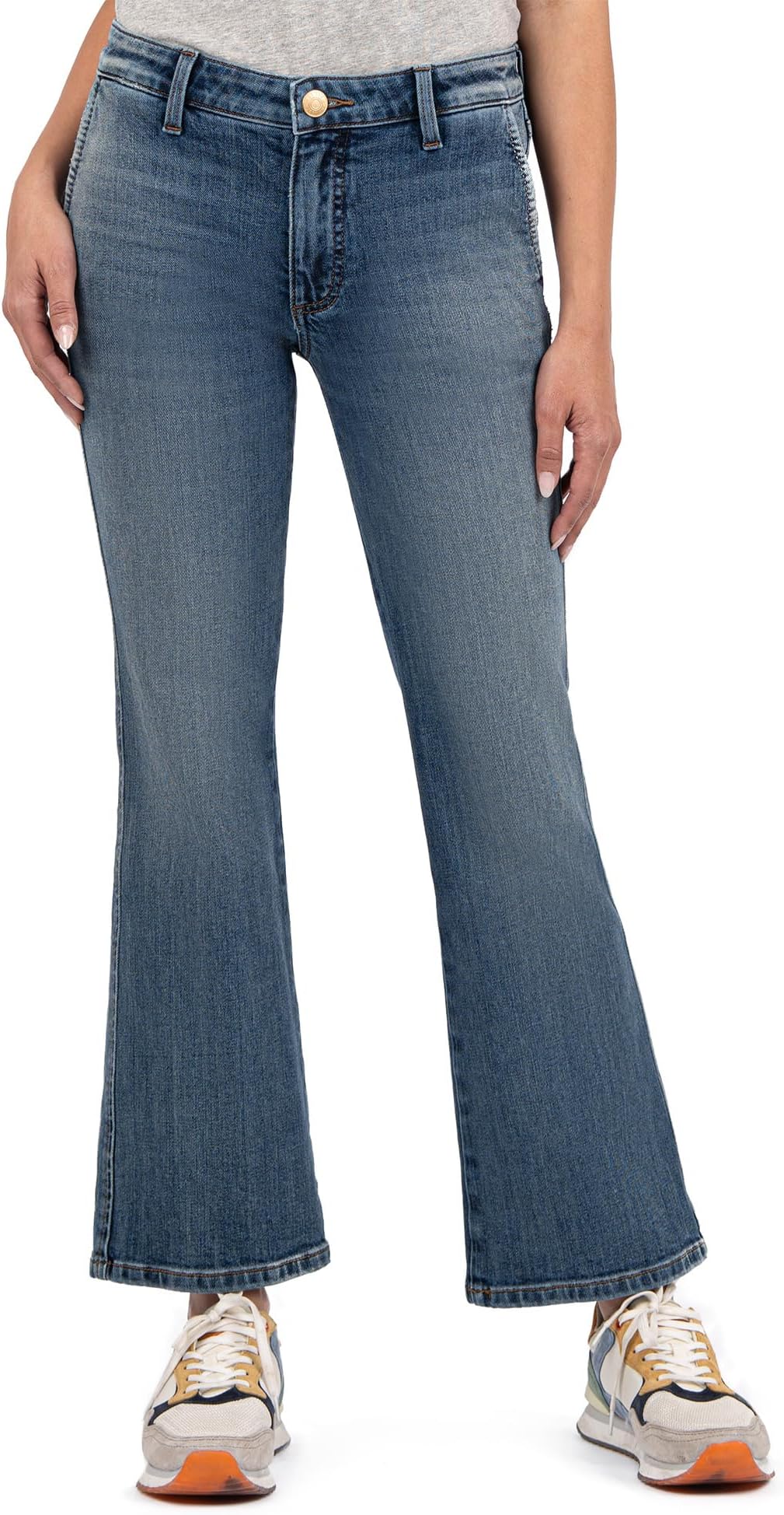 

Джинсы KUT from the Kloth KELSEY MID RISE ANKLE FLARE REGULAR HEM SLASH POCKET, цвет EFFECTIVENESS