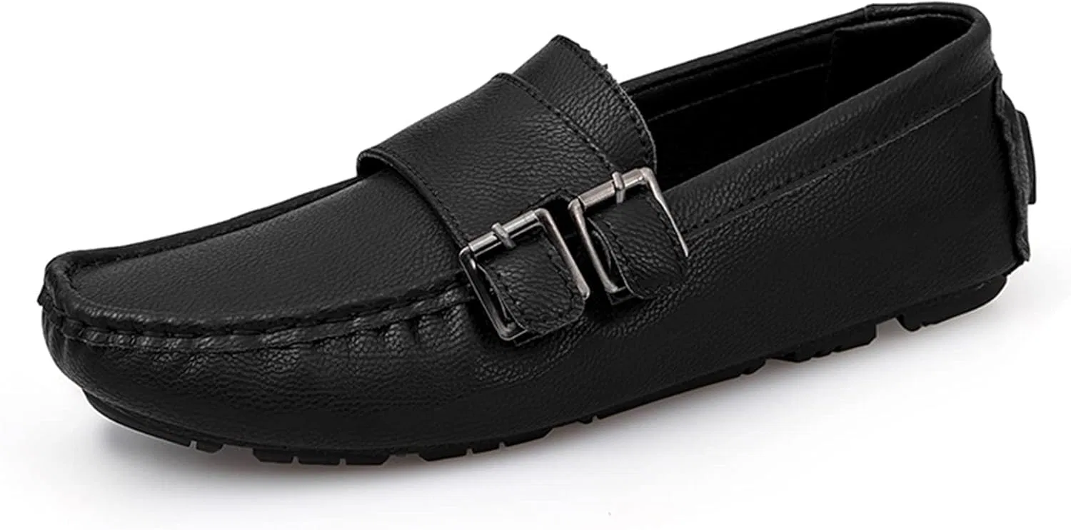Лоферы с монашеским ремешком, кожаные, Black PLGMAUYT