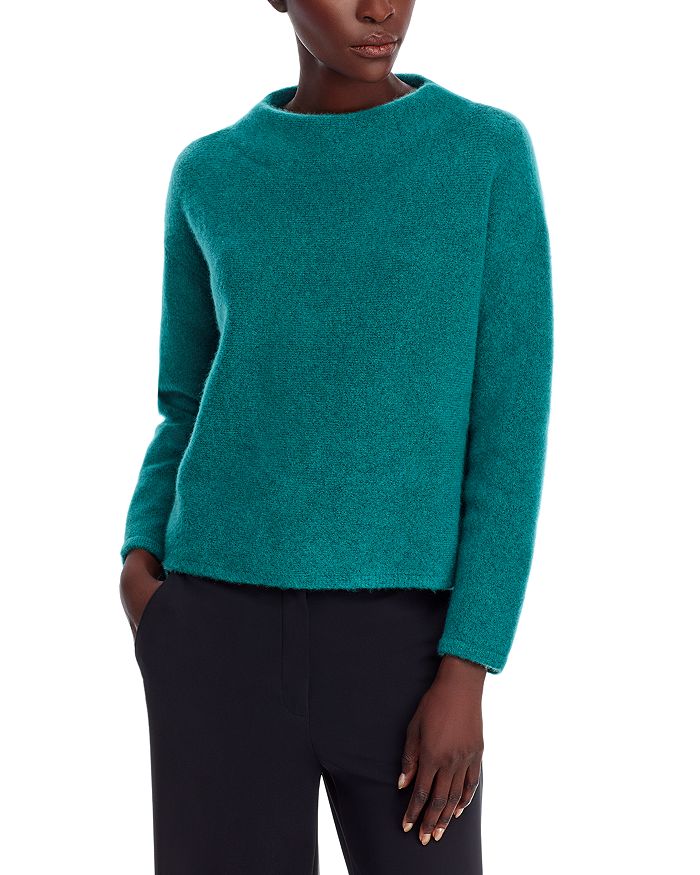 

Свитер с воротником-воронкой Eileen Fisher, зеленый