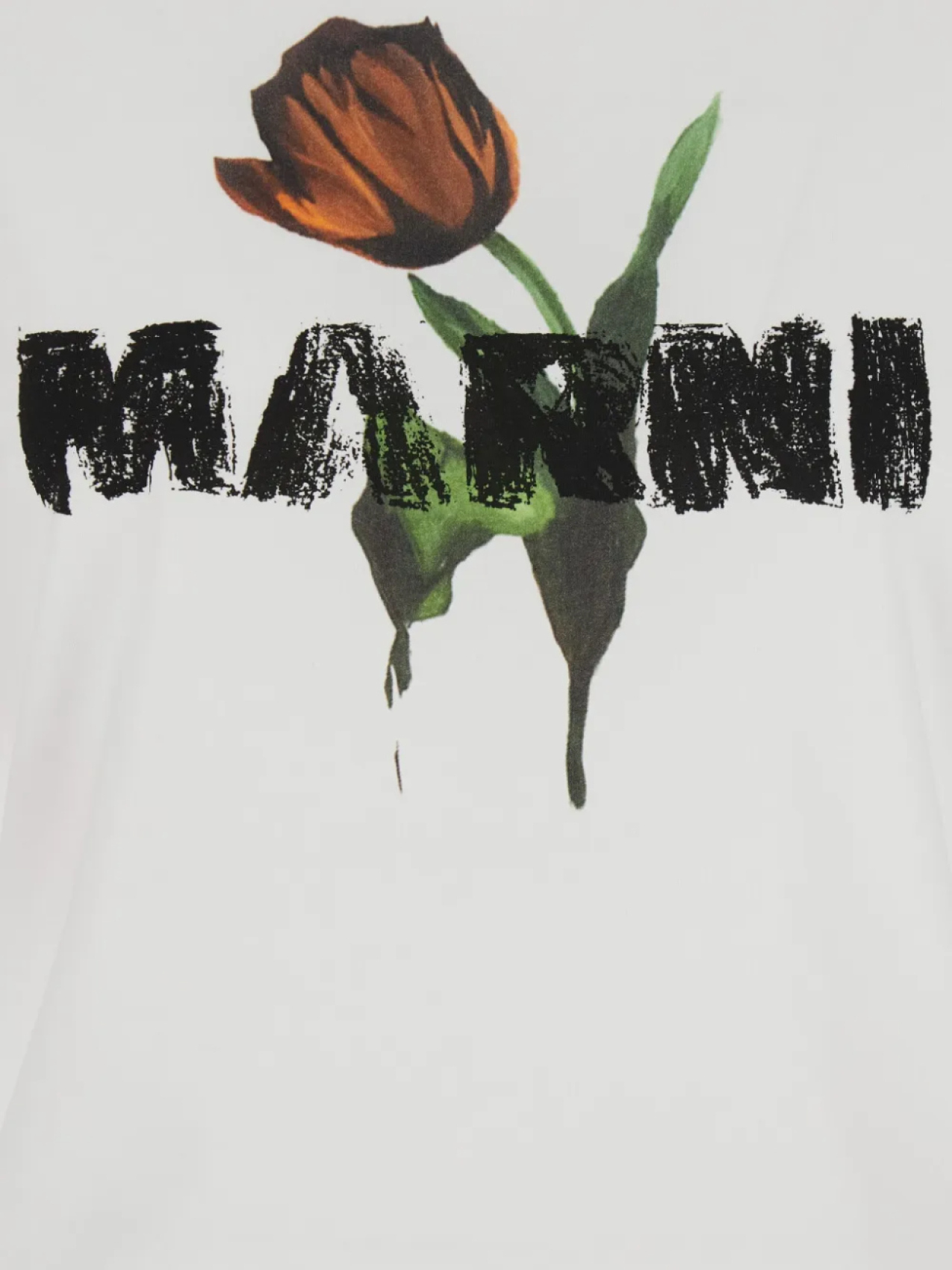 Marni футболка с цветочным принтом, белый — фото 3