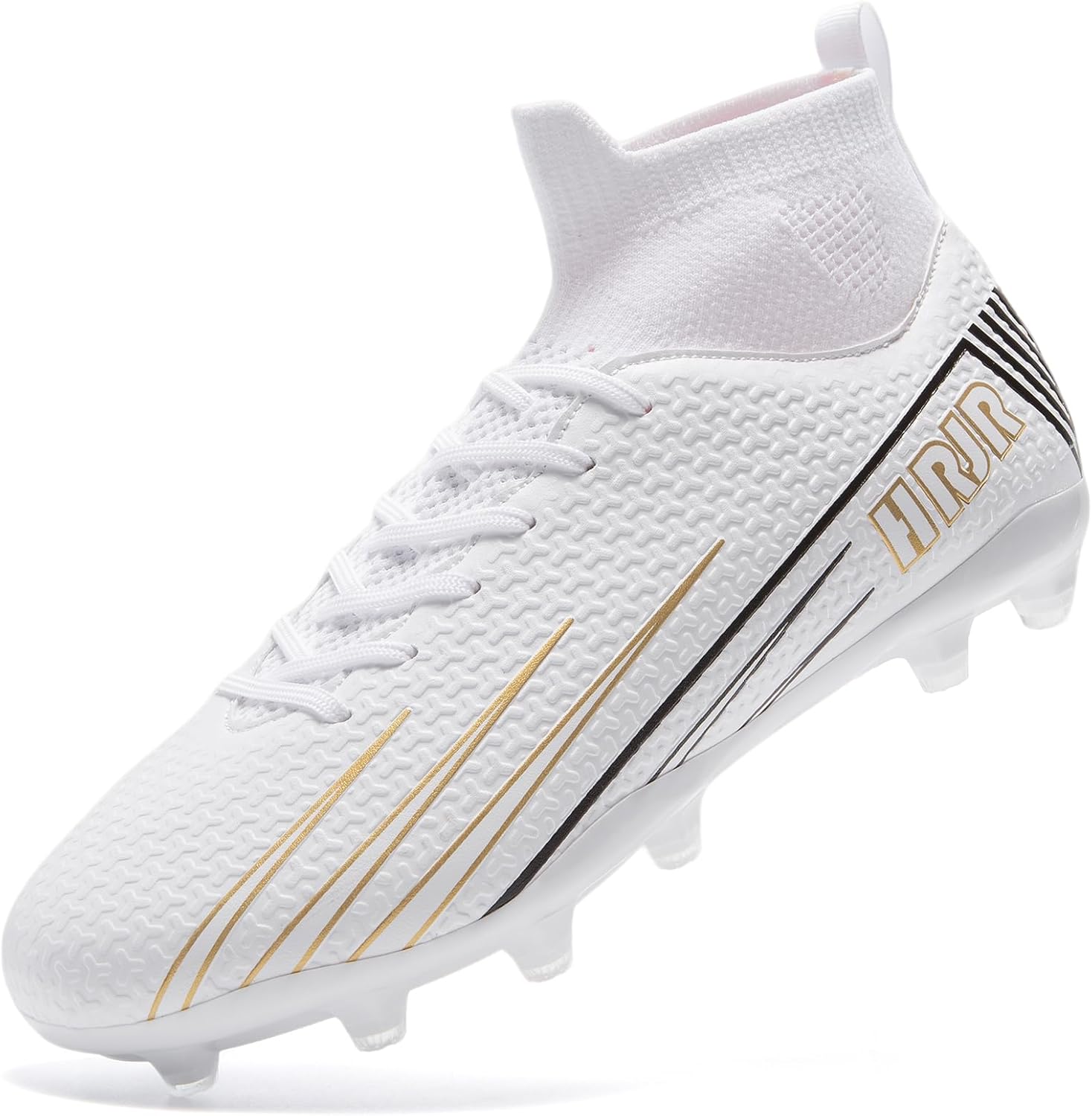 

Футбольные бутсы для мужчин и женщин, высокие шипованные кроссовки для футбола, легкие профессиональные тренировочные твифты для улицы и спорта, большие размеры для подростков Hrjr, белый