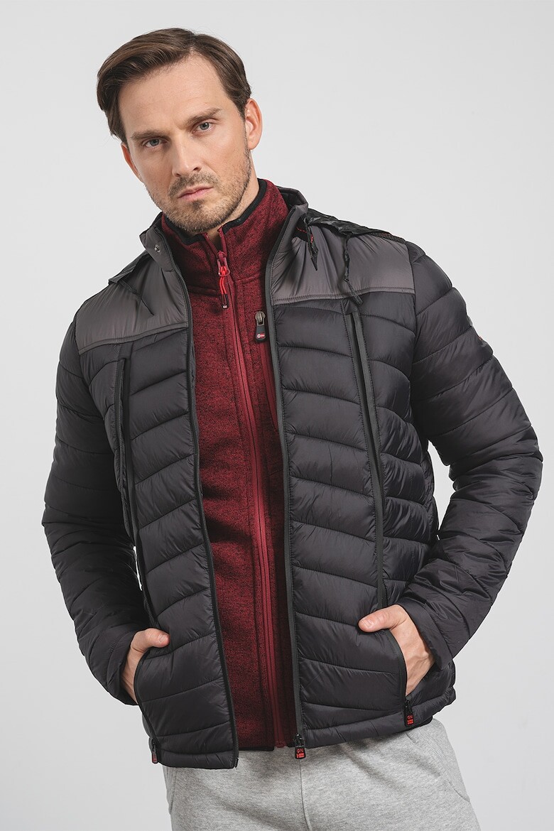 

Зимняя куртка Borelo с капюшоном и синтепоном Geographical Norway, черный